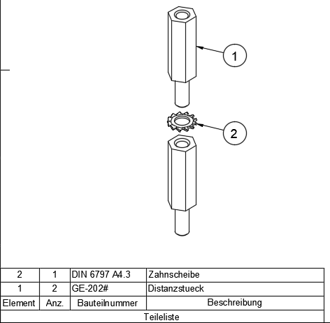 Datei:Software CAD - Fusion-Tutorial - Distanzstueck - Baugruppe - Zusammenbau-Zeichnung Teileliste fertig.gif