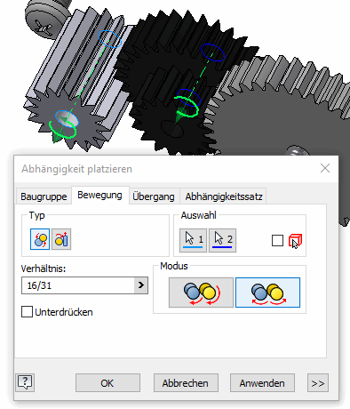 Datei:Software CAD - Tutorial - Fortgeschritten - Bewegung Abhaengigkeit.gif