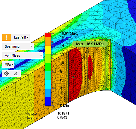 Datei:Software FEM - Tutorial - Formoptimierung - Methode der Zugdreiecke - Fusion - Kerbspannung B 1 2mm.gif