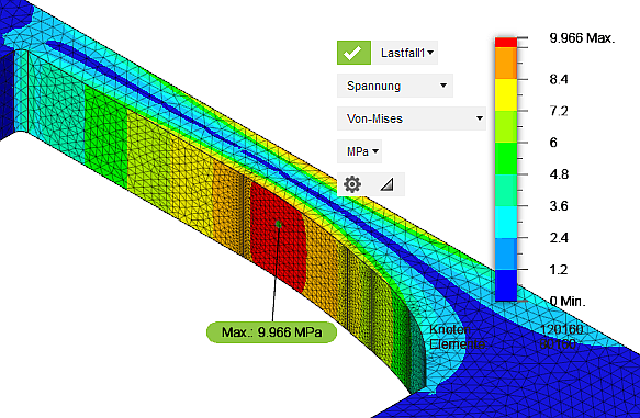 Datei:Software FEM - Tutorial - Formoptimierung - Methode der Zugdreiecke - Fusion - Kerbspannung Si-Faktor2.gif